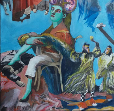 Pittura intitolato "Melancholia" da Nana Tonnellier, Opera d'arte originale, Olio Montato su Telaio per barella in legno
