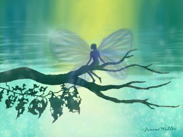 Dessin intitulée "Fairy" par Nanae Miller, Œuvre d'art originale