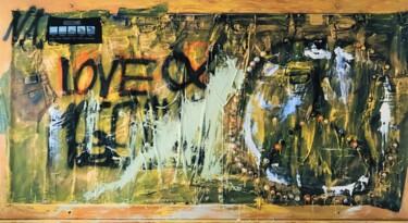 Schilderij getiteld "LOVE-MOSCHI" door Nanak Sosan, Origineel Kunstwerk, Acryl