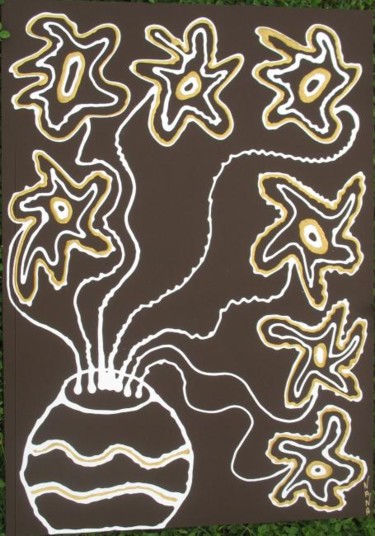 Peinture intitulée "chocolat comme ....…" par N A N A, Œuvre d'art originale, Huile