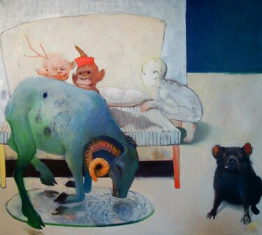 Картина под названием "Companions" - Nancee Clark, Подлинное произведение искусства, Масло