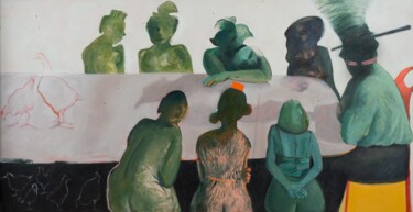Картина под названием "The Committee" - Nancee Clark, Подлинное произведение искусства, Масло