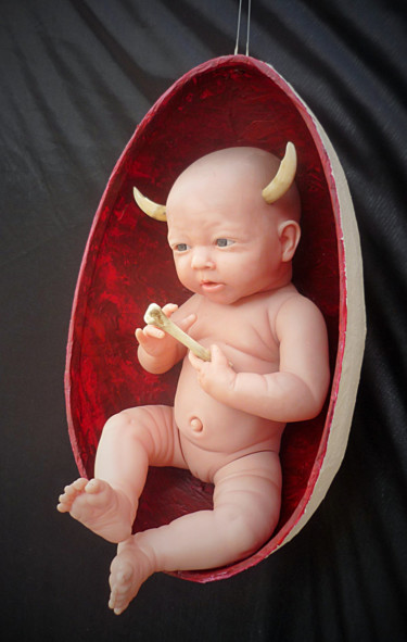 雕塑 标题为“bébé” 由Nancy Cardinal, 原创艺术品, 混合媒体