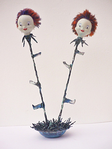 Sculpture titled "Flower therapy" by Nancy Cardinal, Original Artwork, Mixed Media