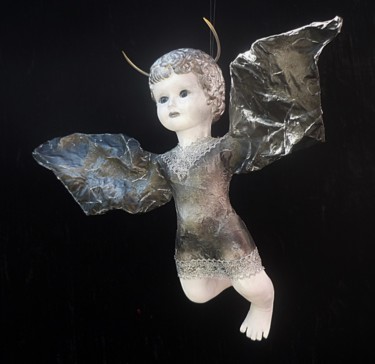 Γλυπτική με τίτλο "Mon ange" από Nancy Cardinal, Αυθεντικά έργα τέχνης, Mixed Media
