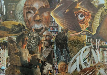 Collages intitulée "Rêve étrange 5" par Nancy Cardinal, Œuvre d'art originale, Collages