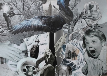 Collages intitulée "Rêve étrange 10" par Nancy Cardinal, Œuvre d'art originale, Collages