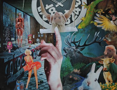 Collages intitulée "Rêve étrange 16" par Nancy Cardinal, Œuvre d'art originale, Collages
