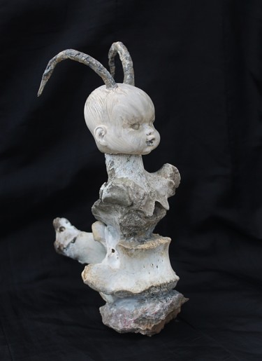 Sculpture titled "Capricorne" by Nancy Cardinal, Original Artwork, Bone