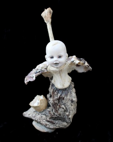Etre ou ne pas naître Sculpture intitulée "Etre ou ne pas naît…" par Nancy Cardinal, Œuvre d'art originale, Os
