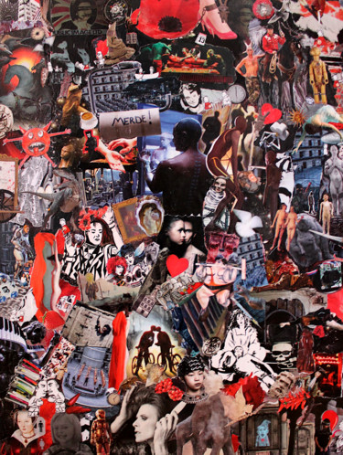Collages intitulée "Le bazar" par Nancy Cardinal, Œuvre d'art originale, Collages