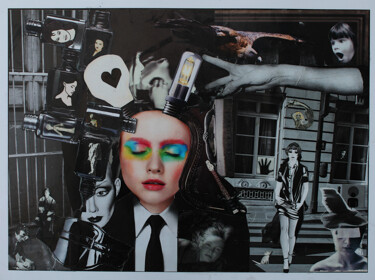 Collages intitulée "Rêve étrange 23" par Nancy Cardinal, Œuvre d'art originale, Collages