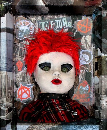 Escultura titulada "Baby Punk" por Nancy Cardinal, Obra de arte original, Plástico