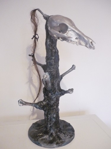 Sculpture intitulée "Mi ange mi démon (v…" par Nancy Cardinal, Œuvre d'art originale, Métaux
