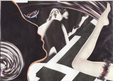 Collagen mit dem Titel "Noir et Blanc" von Nancy Cardinal, Original-Kunstwerk, Collagen