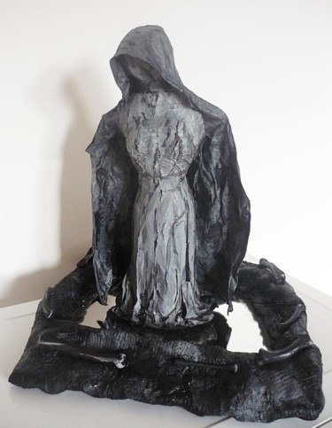 Sculpture titled "Miroir de l'âme" by Nancy Cardinal, Original Artwork, Mixed Media