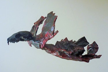 Rzeźba zatytułowany „Dragon” autorstwa Nancy Cardinal, Oryginalna praca, Technika mieszana