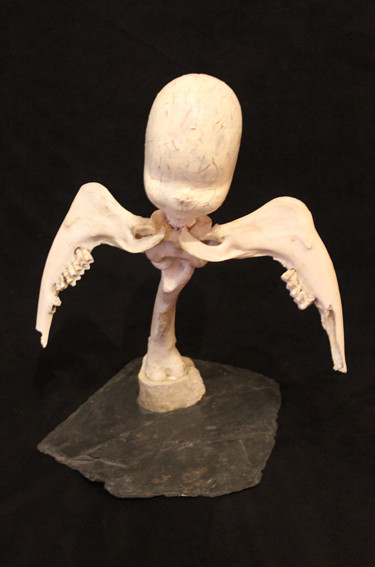 Sculpture intitulée "Ange aux ailes de m…" par Nancy Cardinal, Œuvre d'art originale, Techniques mixtes