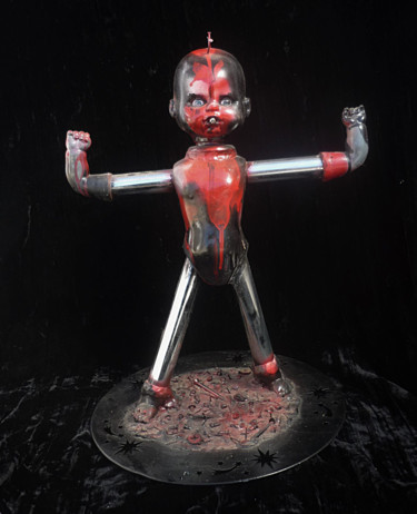 Sculpture intitulée "Robot" par Nancy Cardinal, Œuvre d'art originale, Techniques mixtes