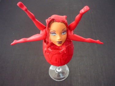 Sculpture intitulée "Rouge je bouge" par Nancy Cardinal, Œuvre d'art originale, Techniques mixtes