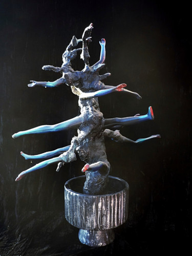 "Plante en pot" başlıklı Heykel Nancy Cardinal tarafından, Orijinal sanat, Mixed Media
