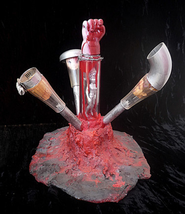 Skulptur mit dem Titel "Fabrique d'humanoïd…" von Nancy Cardinal, Original-Kunstwerk, Gemischte Medien