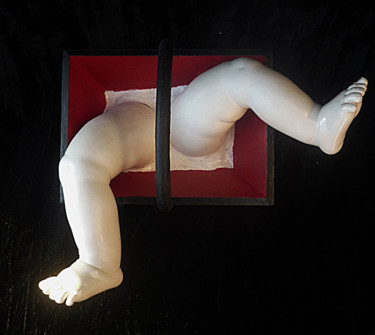Sculpture intitulée "Panier printanier" par Nancy Cardinal, Œuvre d'art originale, Techniques mixtes