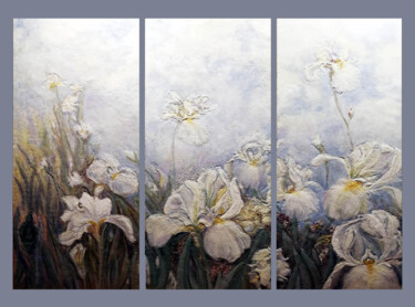 Pittura intitolato "Eternal Iris" da Nancy Fruchtman (Taya), Opera d'arte originale, Encausti Montato su artwork_cat.