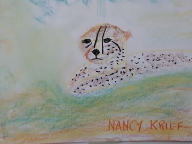 Peinture intitulée "la bête dans la jun…" par Nancy Krief, Œuvre d'art originale, Pastel