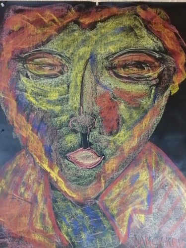 Peinture intitulée "jeune homme" par Nancy Krief, Œuvre d'art originale, Pastel