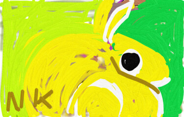 Arts numériques intitulée "Georges, le lapin" par Nancy Krief, Œuvre d'art originale, Travail numérique 2D