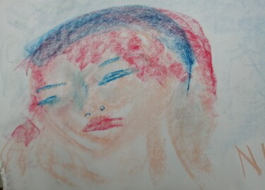 Pintura intitulada "la belle des belles" por Nancy Krief, Obras de arte originais, Pastel