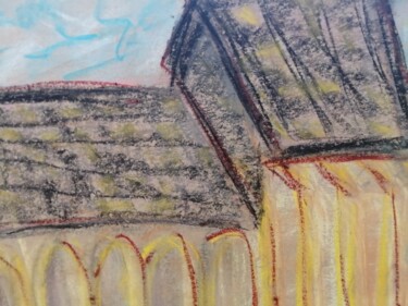 Painting titled "la petite église" by Nancy Krief, Original Artwork, Pastel