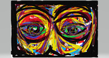 Arts numériques intitulée "le masque" par Nancy Krief, Œuvre d'art originale, Peinture numérique