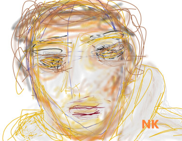 Digitale Kunst mit dem Titel "le chanteur" von Nancy Krief, Original-Kunstwerk, 2D digitale Arbeit