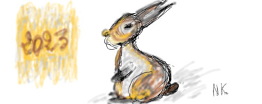 Digital Arts titled "Année du lapin" by Nancy Krief, Original Artwork, 2D Digital Work