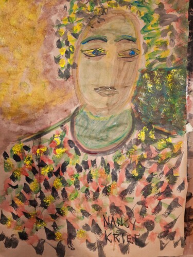 Картина под названием "La belle en or" - Nancy Krief, Подлинное произведение искусства, Акрил