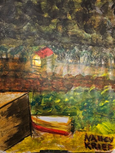 Pittura intitolato "Campagne bretonne" da Nancy Krief, Opera d'arte originale, Acrilico