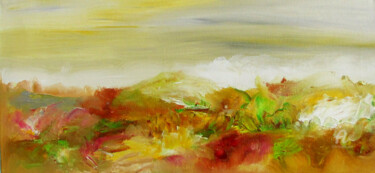 Painting titled "PAYSAGE 1319" by Nancy Lopez, Original Artwork, Oil Mounted on Wood Stretcher frame