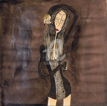Peinture intitulée "Courtney Love" par Nancy Van Reeth, Œuvre d'art originale