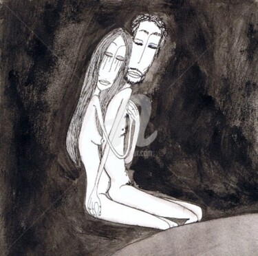 Pintura titulada "Le couple" por Nancy Van Reeth, Obra de arte original, Otro