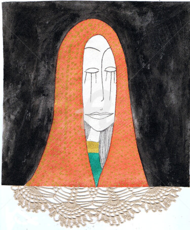 Картина под названием "Suaire Thérèse" - Nancy Van Reeth, Подлинное произведение искусства, Другой