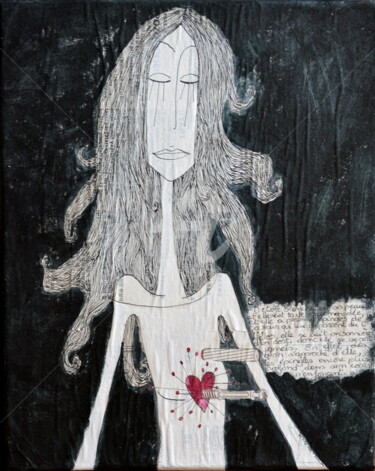Peinture intitulée "La fille vaudou" par Nancy Van Reeth, Œuvre d'art originale