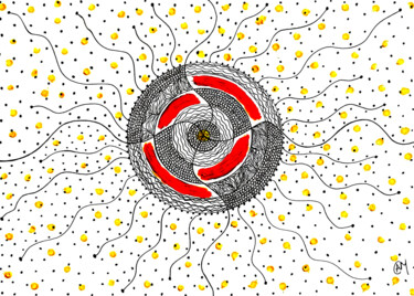 图画 标题为“Cellular Spark Of C…” 由Nancy A-Mechrek, 原创艺术品, 铅笔