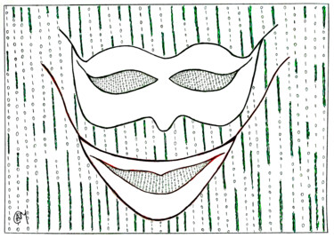 Dessin intitulée "Matrix Overload" par Nancy A-Mechrek, Œuvre d'art originale, Crayon