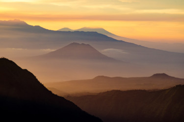Photography titled "Sunrise over volcan…" by Nancy Axelrod, Original Artwork, Digital Photography