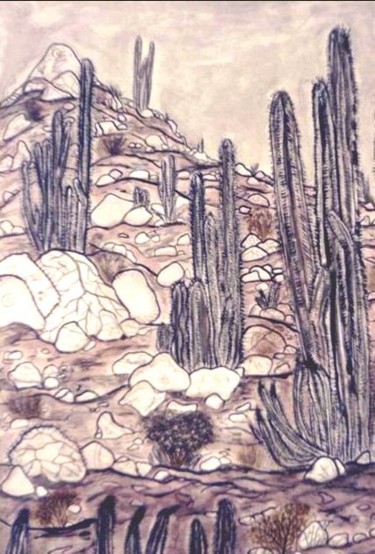 Dibujo titulada "Cataviña" por Nancy Ordoñez  Del Villar, Obra de arte original, Otro