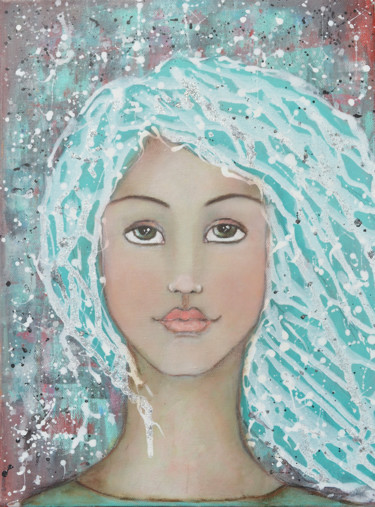 Painting titled "nandasartjourneygir…" by Nanda Boukes, Original Artwork