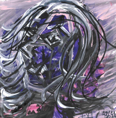 Rosto de mulher abstrato Peinture intitulée "Rosto de mulher abs…" par Nanda Kakashi, Œuvre d'art originale, Gouache