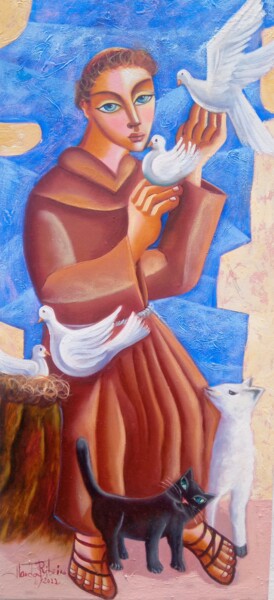 Pintura intitulada "São Francisco" por Nando Ribeiro, Obras de arte originais, Óleo